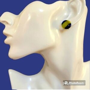 VTG Estate Handblown Art Glass Stud Post Earrings